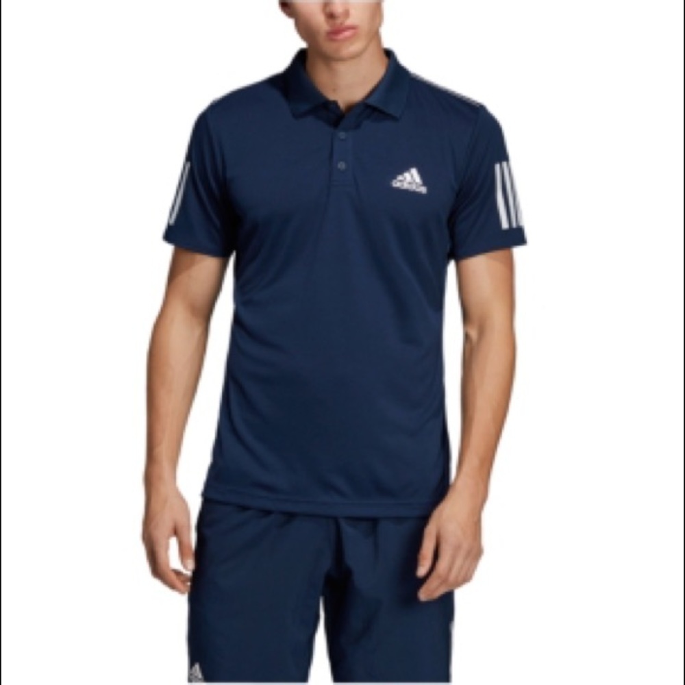 [Adidas] Men's Navy Stripe Polo Shirt